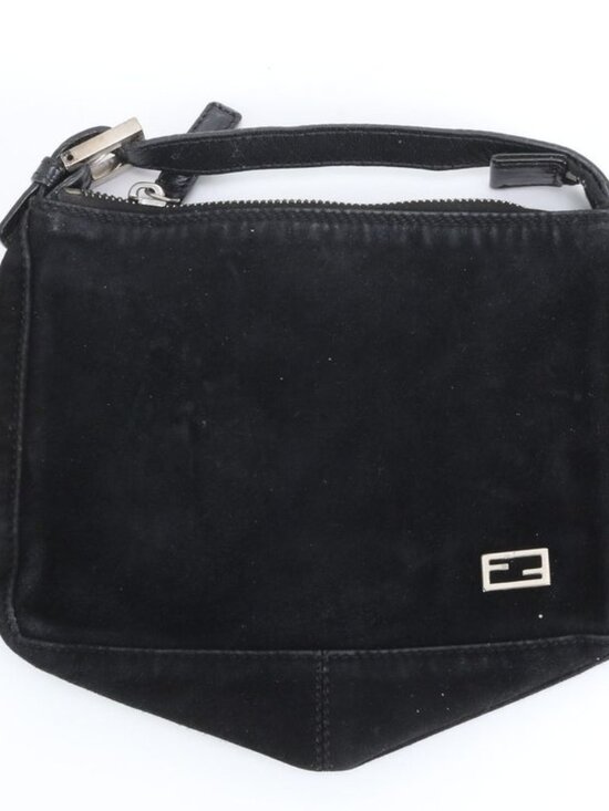 Fendi Handbags - Fendi Vintage FF Logo Leather Handbag Pouch Tote